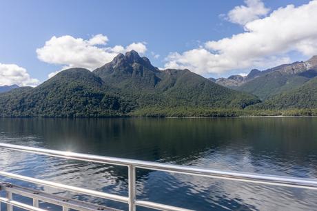 Boating across Lake Te Anau towards Glade Wharf to start the Milford Track