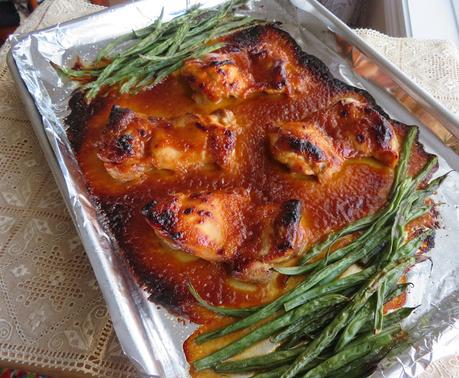 Peanut Sauced Chicken Thighs and Green Beans