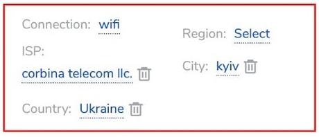 SOAX Review Residential Kyiv Targeting settings