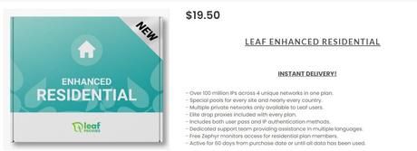 Leaf Proxies Residential Proxy Plans