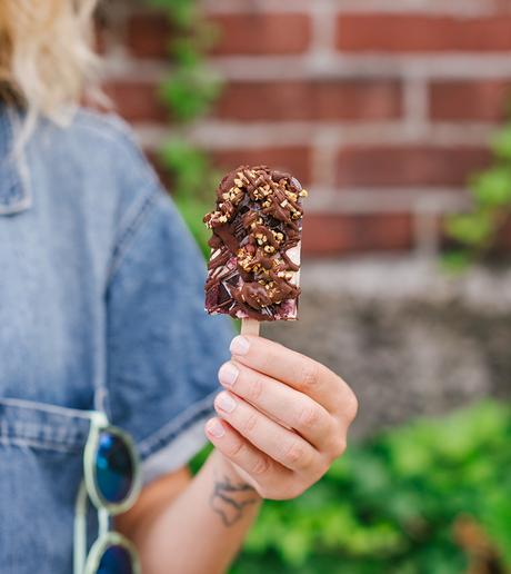 Brown Butter Ice Cream, Candied Pecans & A Cranberry Wine Sauce Swirl