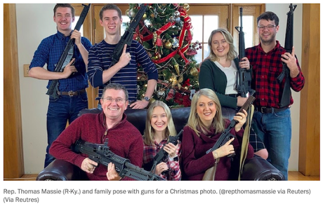 Guns On Our Family Christmas Card (Satire)