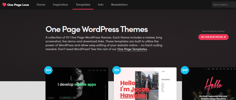 One Page wordpress theme