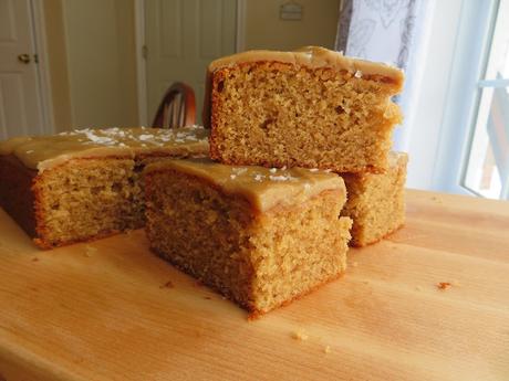 Salted Caramel Peanut Butter Snack Cake