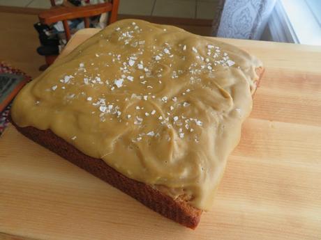 Salted Caramel Peanut Butter Snack Cake