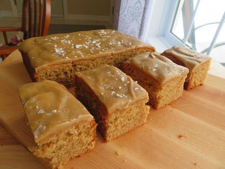 Salted Caramel Peanut Butter Snack Cake