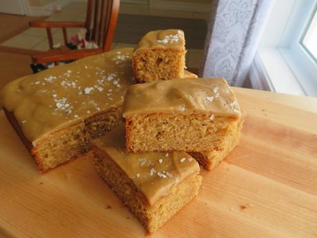 Salted Caramel Peanut Butter Snack Cake