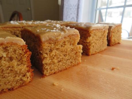 Salted Caramel Peanut Butter Snack Cake