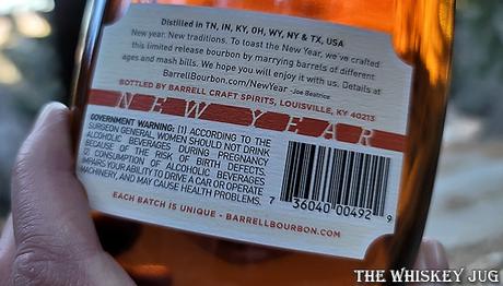 Barrell Bourbon New Year 2022 Label