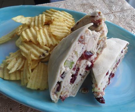 Chicken, Cranberry, Pecan Salad Wedges