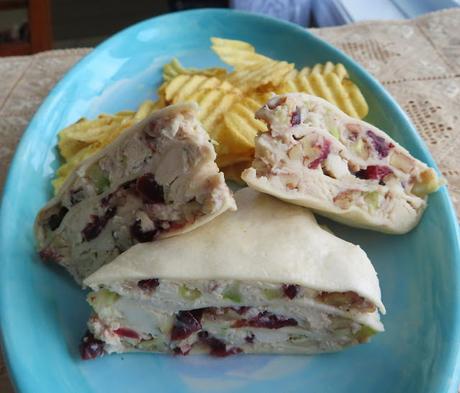 Chicken, Cranberry, Pecan Salad Wedges