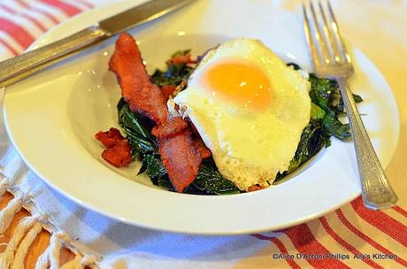 southern collards eggs & bacon