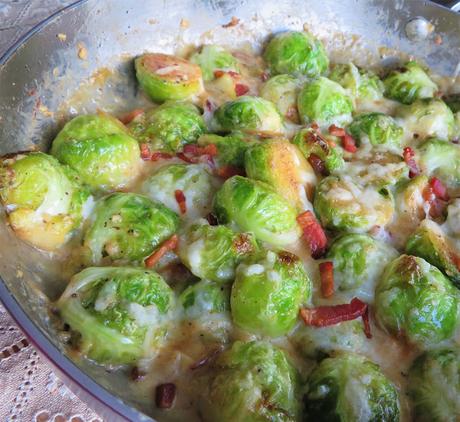 Creamy Parmesan Brussels Sprouts & Bacon