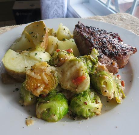 Creamy Parmesan Brussels Sprouts & Bacon