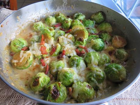 Creamy Parmesan Brussels Sprouts & Bacon