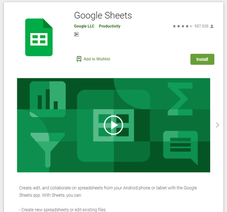 google sheets