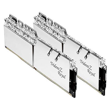 G.Skill Trident Z Royal Series [Silver] 32GB (2 x 16GB) 288-Pin SDRAM (PC4-25600) DDR4 3200 CL16-18-18-38 1.35V Dual Channel Desktop Memory Model F4-3200C16D-32GTRS