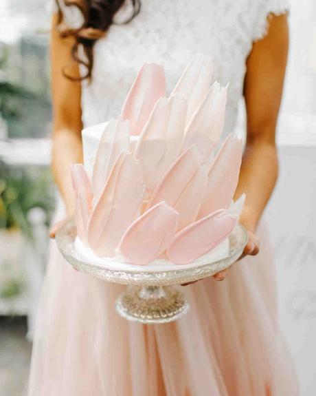 beautiful wedding cakes petals blush sarahlibbyphotography