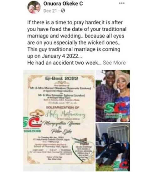Heartbreaking! Nigerian Man Dies 14 Days To His Wedding