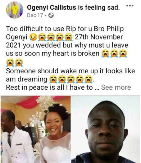 Nigerian Man Dies In Accident 19 Days After His Wedding And Shortly After His Wife Gave Birth