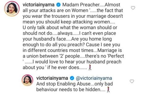 Actress, Victoria Inyama Blasts Funke Felix-Adejumo After She Advised Women To Cover Their Husband’s N*kedness