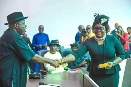 Bayelsa Governor, Diri Swears In His Wife As High Court Judge