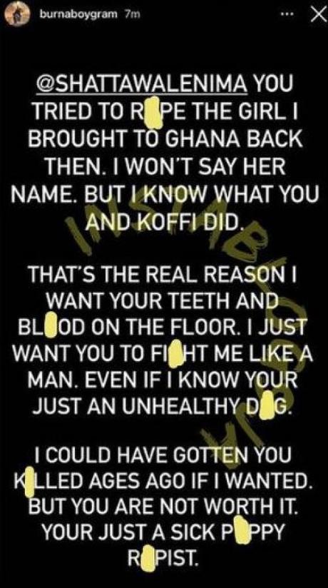 Singer BurnaBoy Replies ShattaWale, Apologizes Over His Outburst