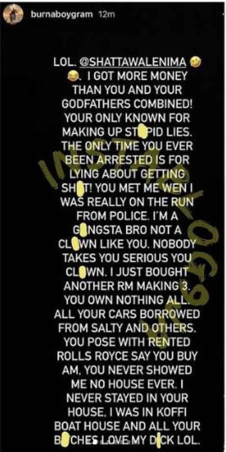 Singer BurnaBoy Replies ShattaWale, Apologizes Over His Outburst