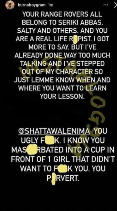 Singer BurnaBoy Replies ShattaWale, Apologizes Over His Outburst