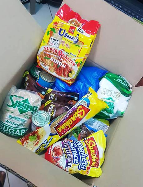 Box of Grocery Items from Mandaluyong City Local Government Unit as Christmas Basket for 2021