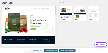 Import Organic Store Starter Template