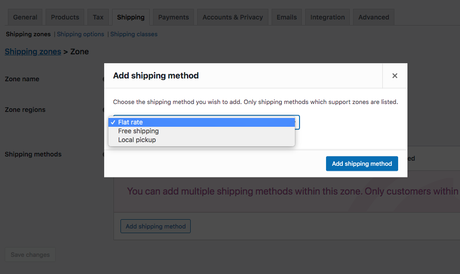 WooCommerce Add Shipping Methods