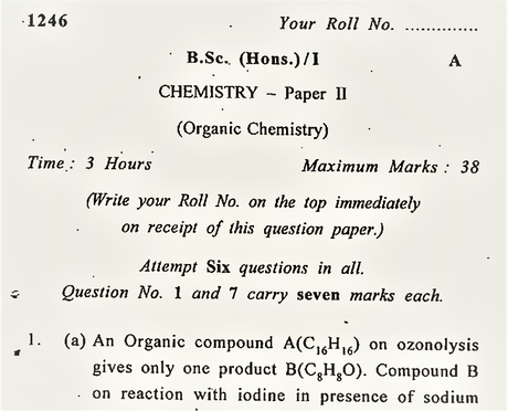 m.sc organic chemistry question papers