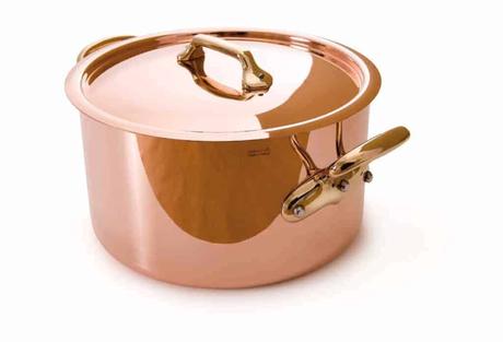 Mauviel Made In France M'Heritage Copper 8-Quart Stockpot with Lid, Bronze Handles