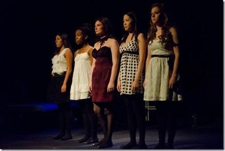 Kenesha Reed, Genesis Salamanca, Lindsey Scalise, Hisako Sugeta and Danielle Nicholas star in Her Story Theatre's world-premiere of Review: Shadow Town (Her Story Theater)