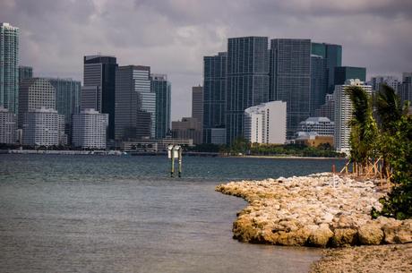 The island, with Miami in the backdrop. 