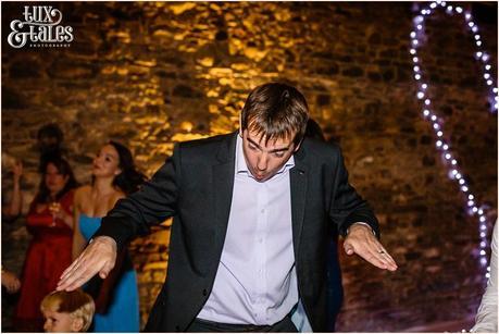 funyn dancing at barn wedding in the Lake District