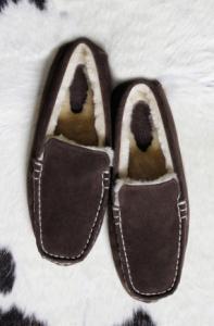 Mens Chocolate suede moccasin