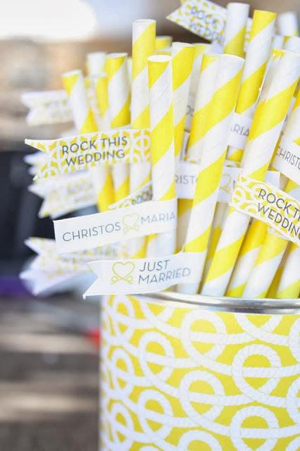 The Couple Tie The Knot at a An Island Wedding with pops of Yellow and nautical ropes by Rock, Paper Scissors