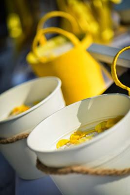 The Couple Tie The Knot at a An Island Wedding with pops of Yellow and nautical ropes by Rock, Paper Scissors