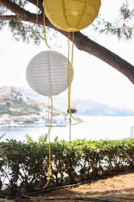 The Couple Tie The Knot at a An Island Wedding with pops of Yellow and nautical ropes by Rock, Paper Scissors