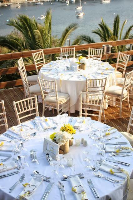 The Couple Tie The Knot at a An Island Wedding with pops of Yellow and nautical ropes by Rock, Paper Scissors