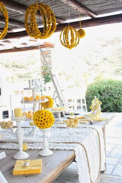 The Couple Tie The Knot at a An Island Wedding with pops of Yellow and nautical ropes by Rock, Paper Scissors