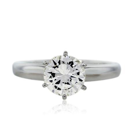 Platinum 1.20 Carat Round Diamond Solitaire Engagement Ring