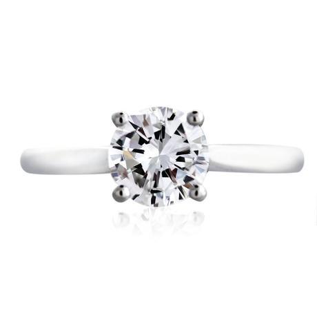 Platinum GIA Certified 1ct Diamond Solitaire Engagement Ring