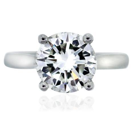 Platinum GIA Certified 2.62ct Round Brilliant Diamond Engagement Ring