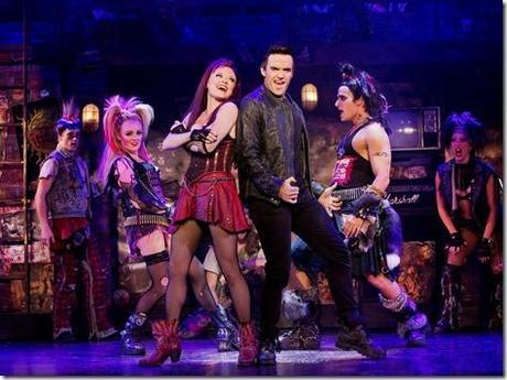 Erica Peck, Ruby Lewis, Brian Justin Crum and Jared Zirilli in We Will Rock You