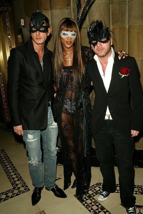 Stefano Gabbana, Naomi Campbell, Domenico Dolce At Dolce & Gabbana's Halloween Party in New York in 2002.