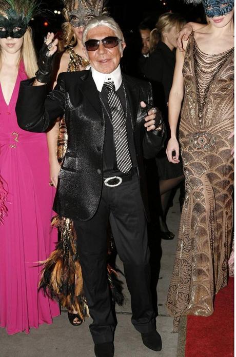 Roberto Cavalli As Karl Lagerfeld at Cavalli's Halloween Ball in New York in 2007.