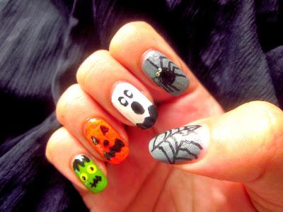 My First Ever Attempt at Halloween Nail Art!